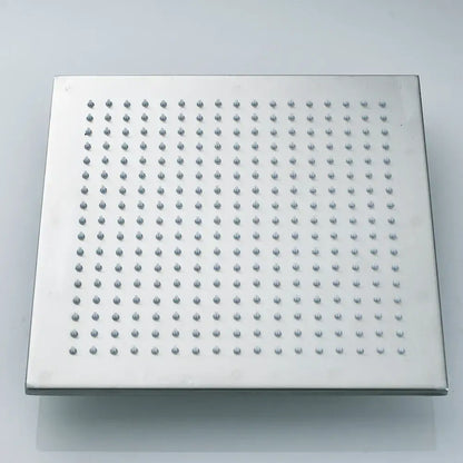 Brushed nickel led rainfall shower head bathroom blue light fixture