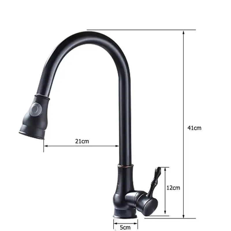 Brushed nickel pull out kitchen faucet stainless steel curved spout