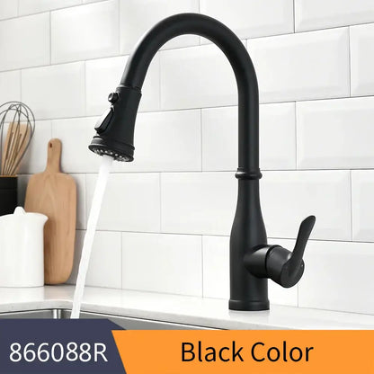 Brushed nickel single handle pull out kitchen faucet
