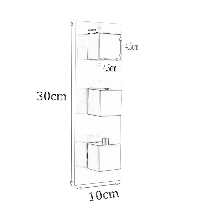 Brushed nickel thermostatic mixer valve bathroom shower control