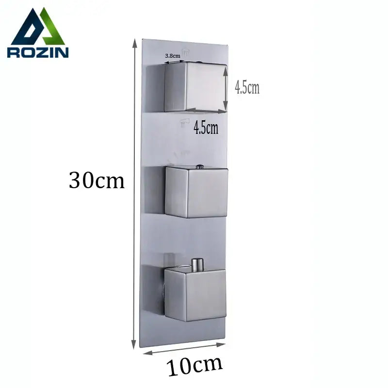 Brushed nickel thermostatic mixer valve bathroom shower control