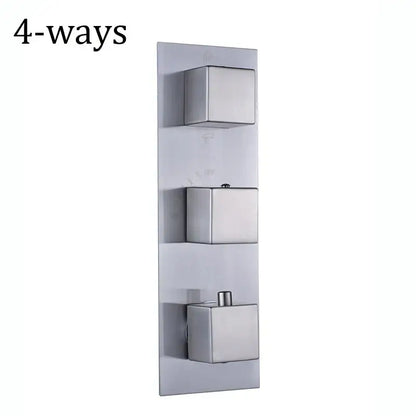 Brushed nickel thermostatic mixer valve bathroom shower control