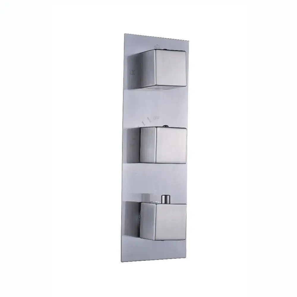 Brushed nickel thermostatic mixer valve bathroom shower control