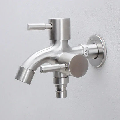 Brushed stainless steel dual spout washing machine faucet garden sink