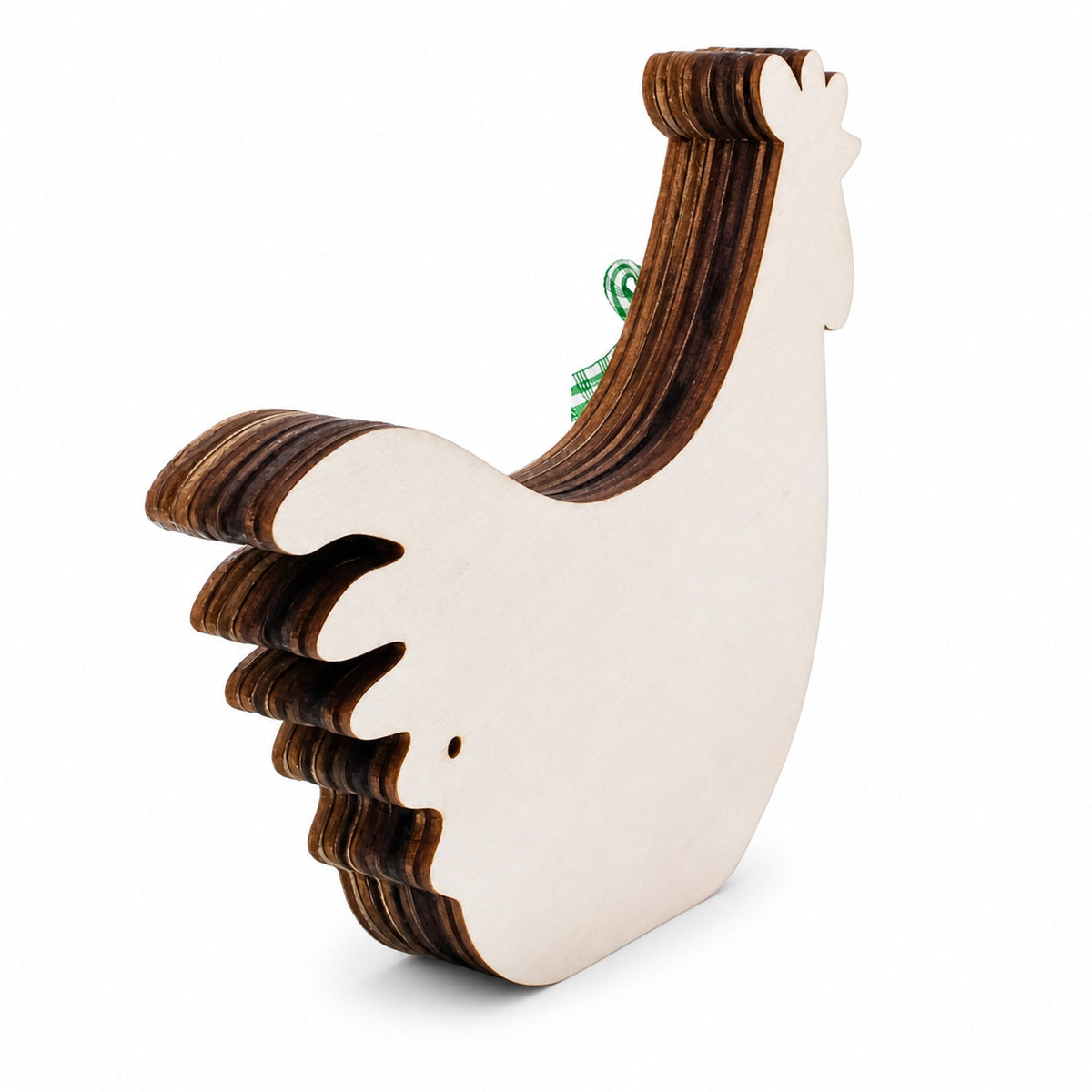 Chicken Shape Spring Garden with Butterflies and Chicks Wooden Figurine