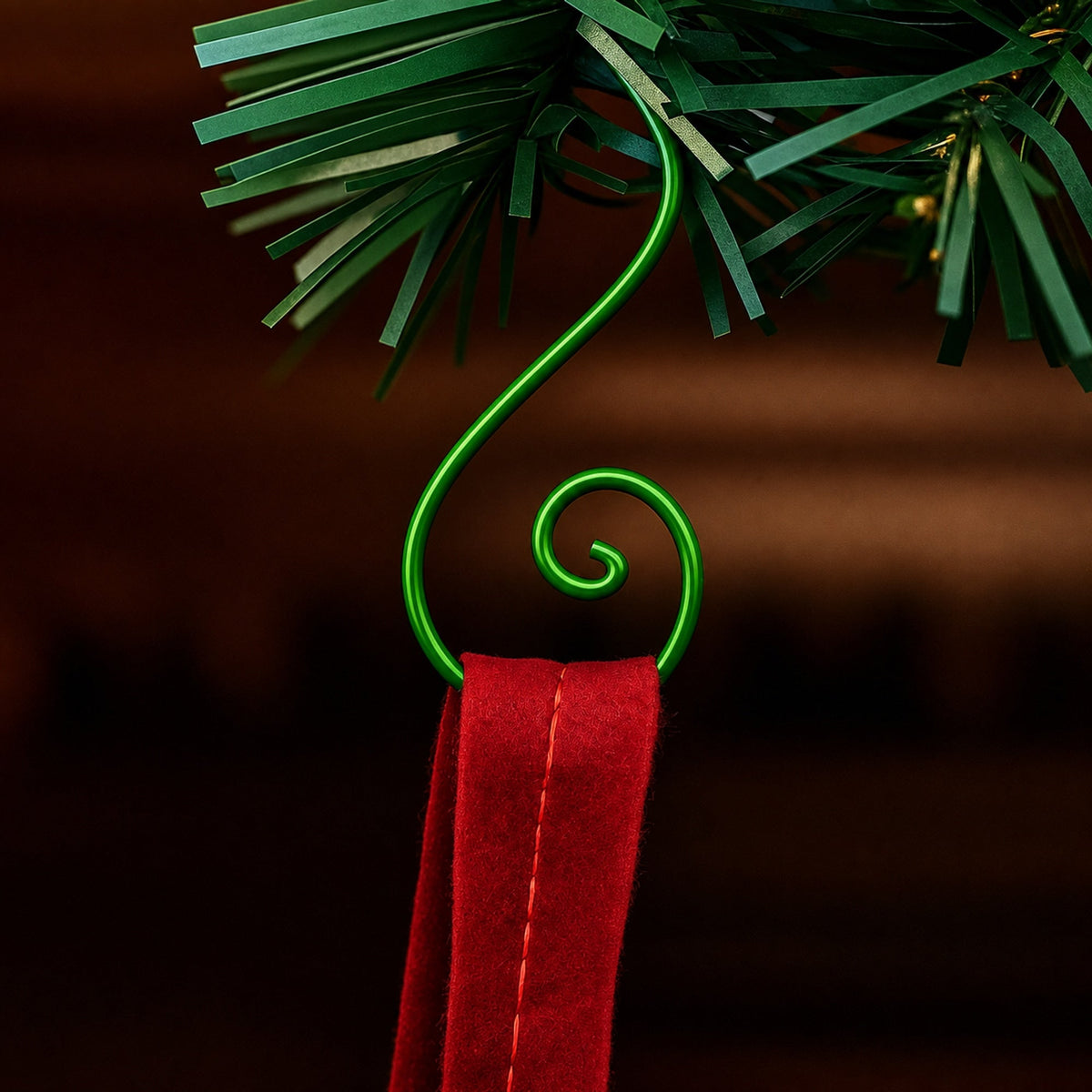 Set of 20 Green Metal Wire Spiral Christmas Ornaments Hooks Hangers S-Shaped 1.96 Inches