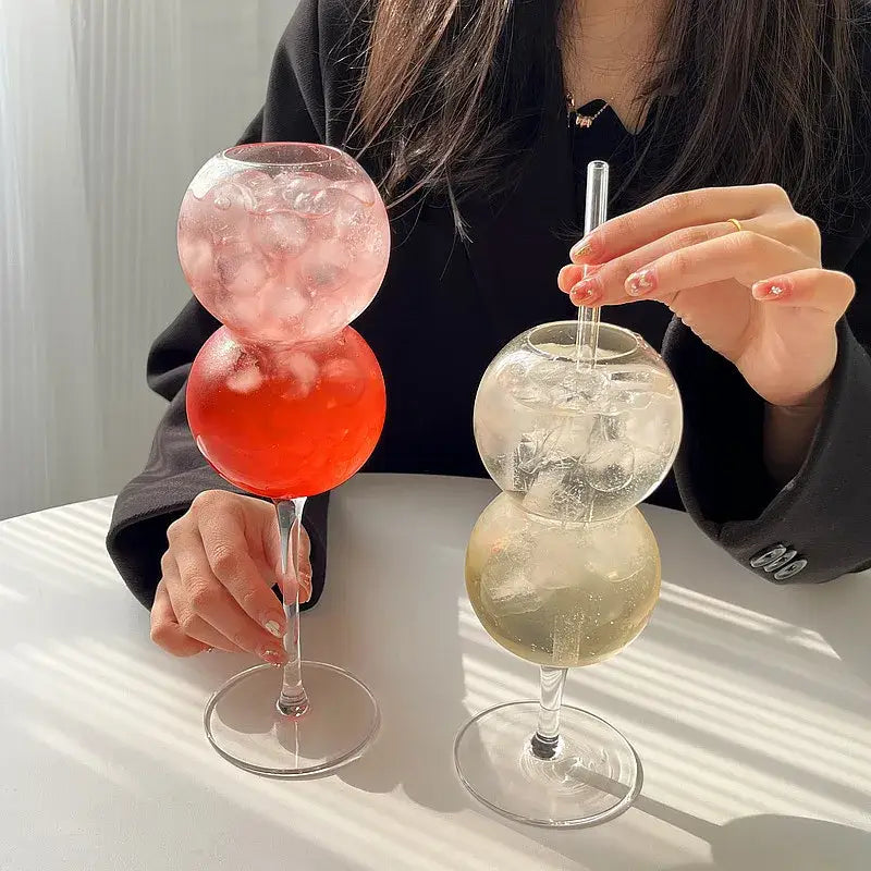 Bubble ball glasses – dining room stackable cocktail glass set