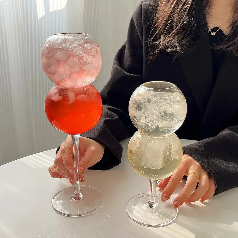 Bubble ball glasses – dining room stackable cocktail glass set