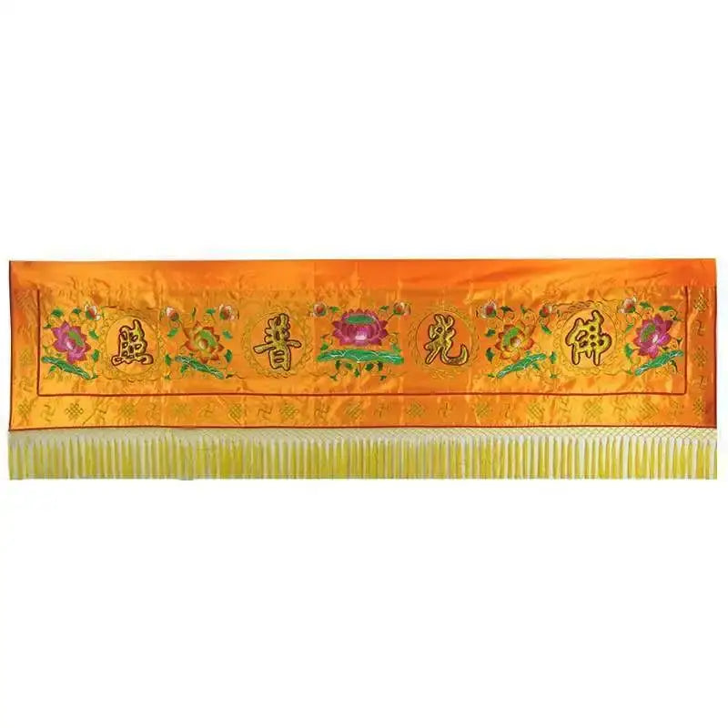 Buddhist red & gold dragon altar curtain set – home temple decor
