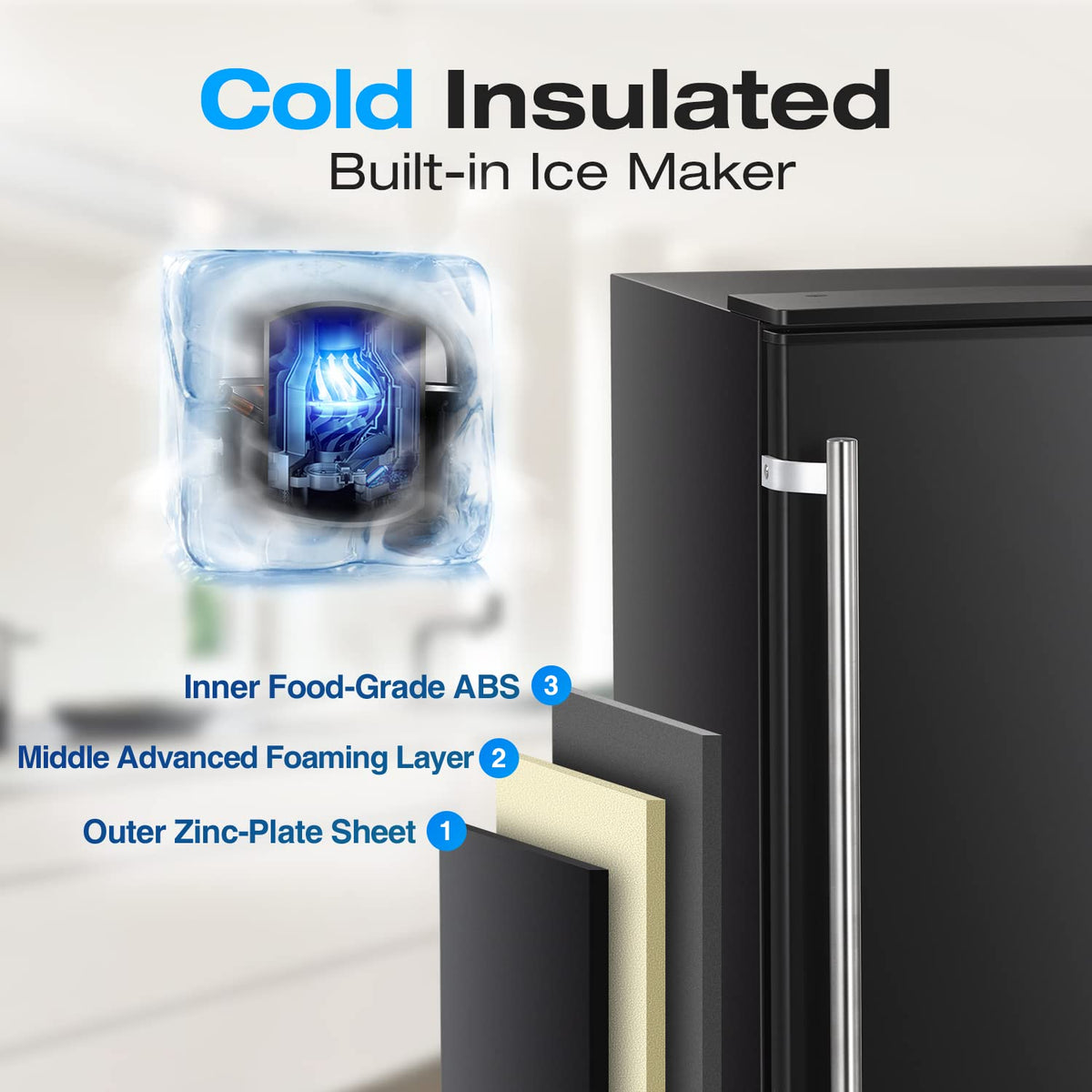Undercounter Commercial Ice Maker Built-in Ice Machine 70LBS/24H