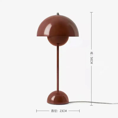 Burgundy bud floor lamp flower shade bedroom light