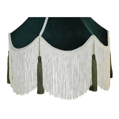Burgundy wine red velvet scalloped lampshade with tassels living room