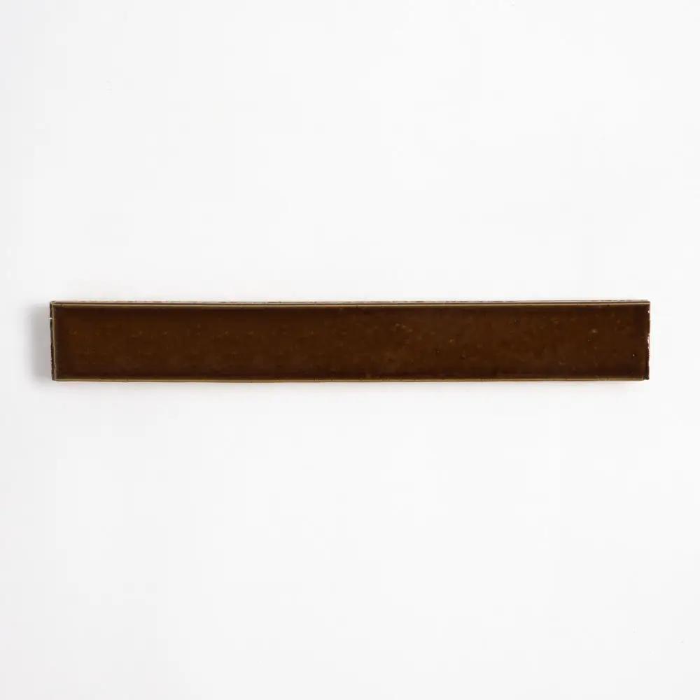 Burnt Caramel Glossy Ceramic Tiles 1 1/2x11 3/8
