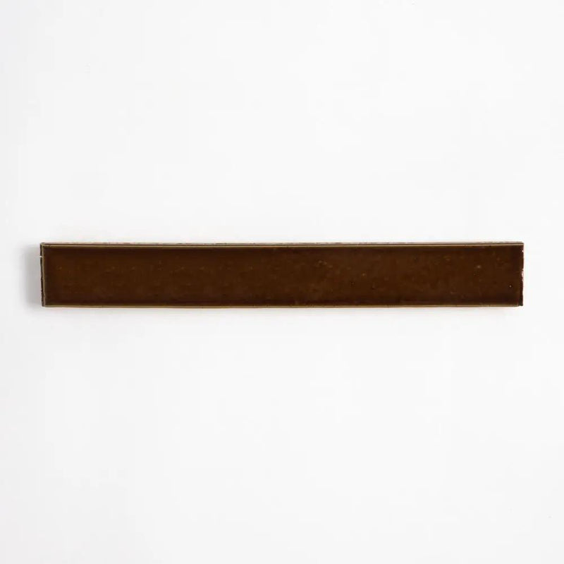 Burnt Caramel Glossy Ceramic Tiles 1 1/2x11 3/8