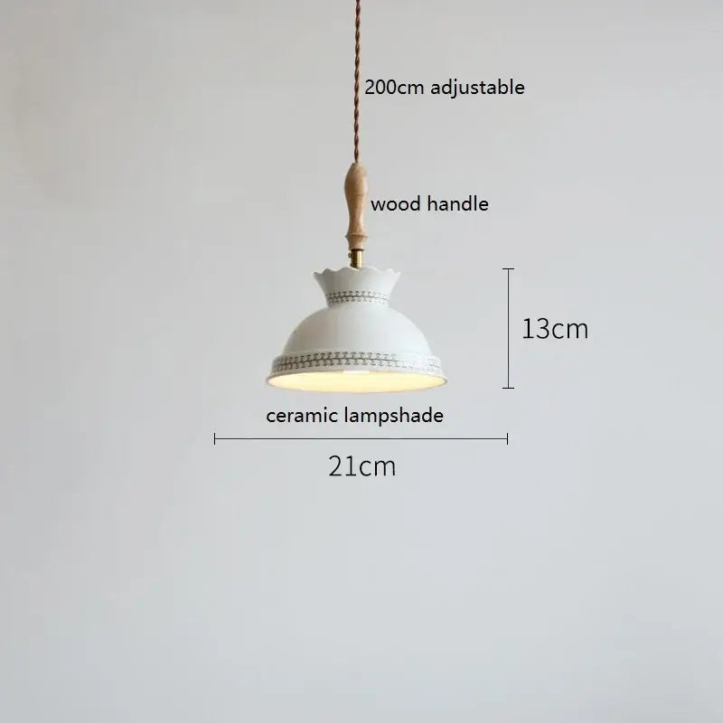 Butterfly ceramic led pendant lamp bedroom white fluted light