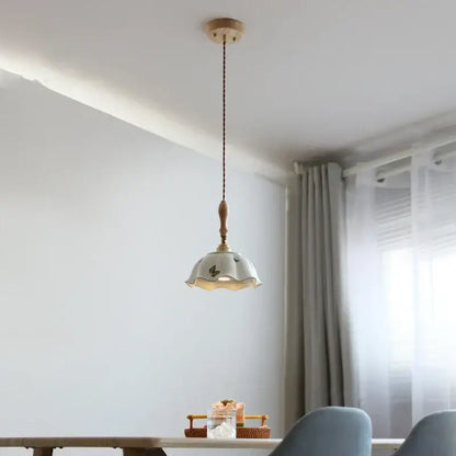 Butterfly ceramic led pendant lamp bedroom white fluted light