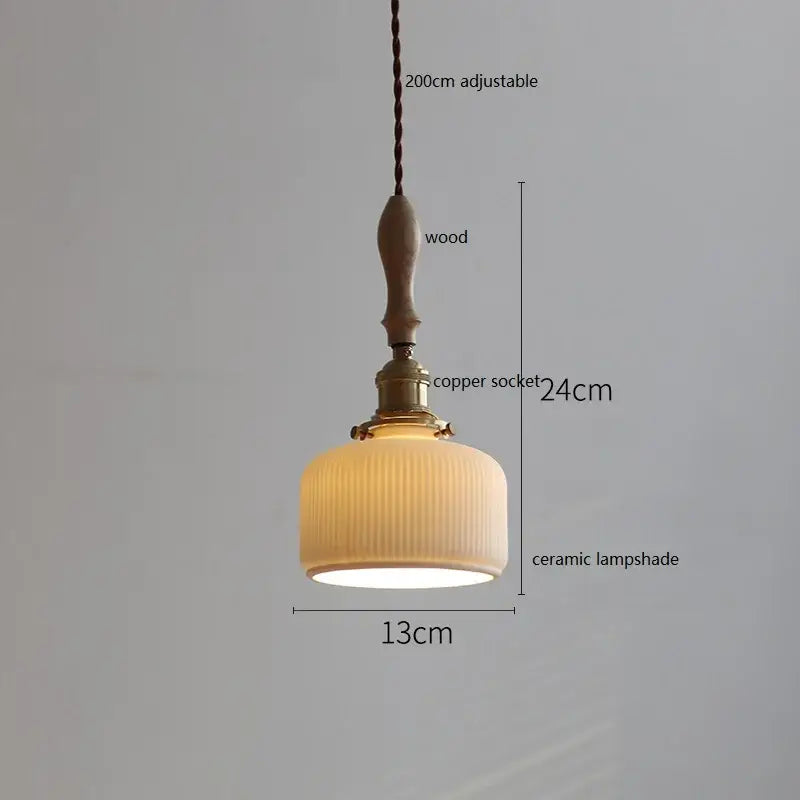Butterfly ceramic led pendant lamp bedroom white fluted light