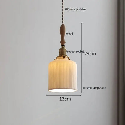 Butterfly ceramic led pendant lamp bedroom white fluted light
