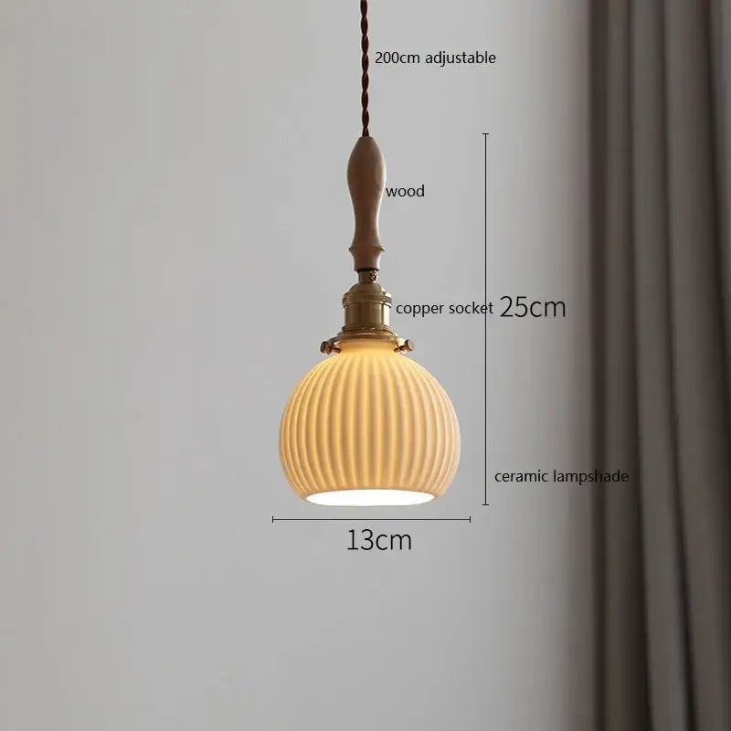 Butterfly ceramic led pendant lamp bedroom white fluted light