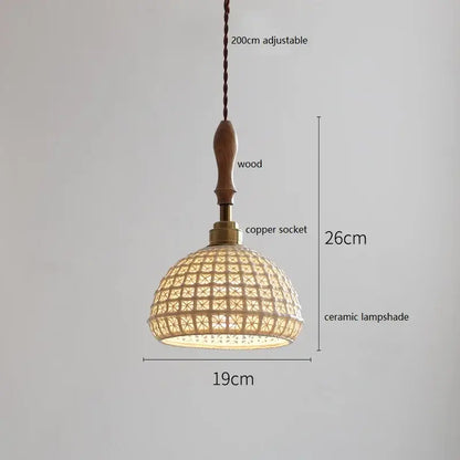 Butterfly ceramic led pendant lamp bedroom white fluted light
