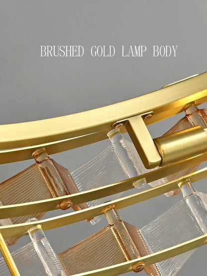 Butterfly glass chandelier gold rectangular light for dining room