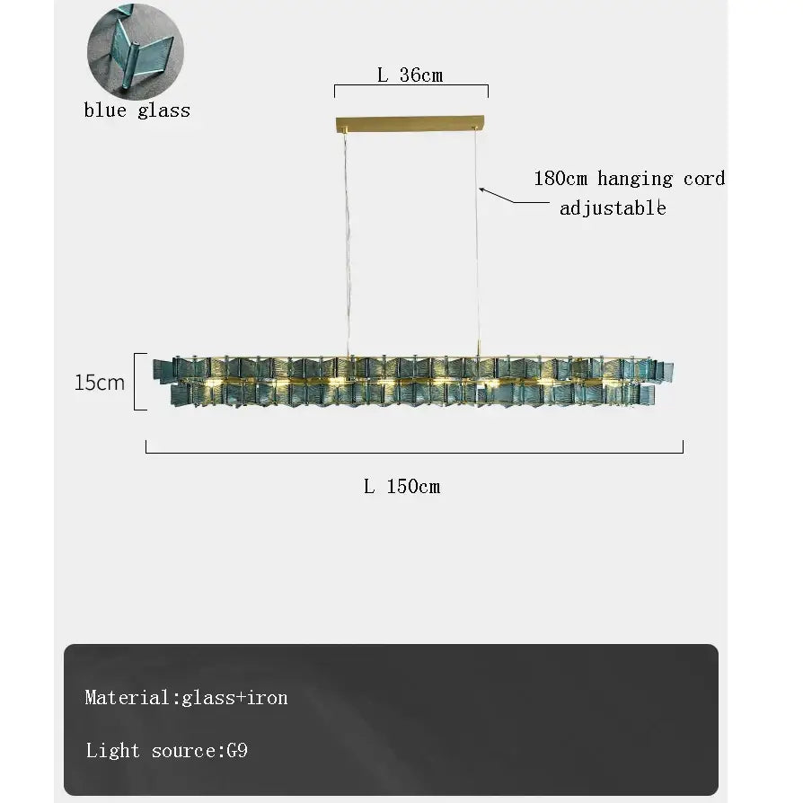 Butterfly glass chandelier gold rectangular light for dining room