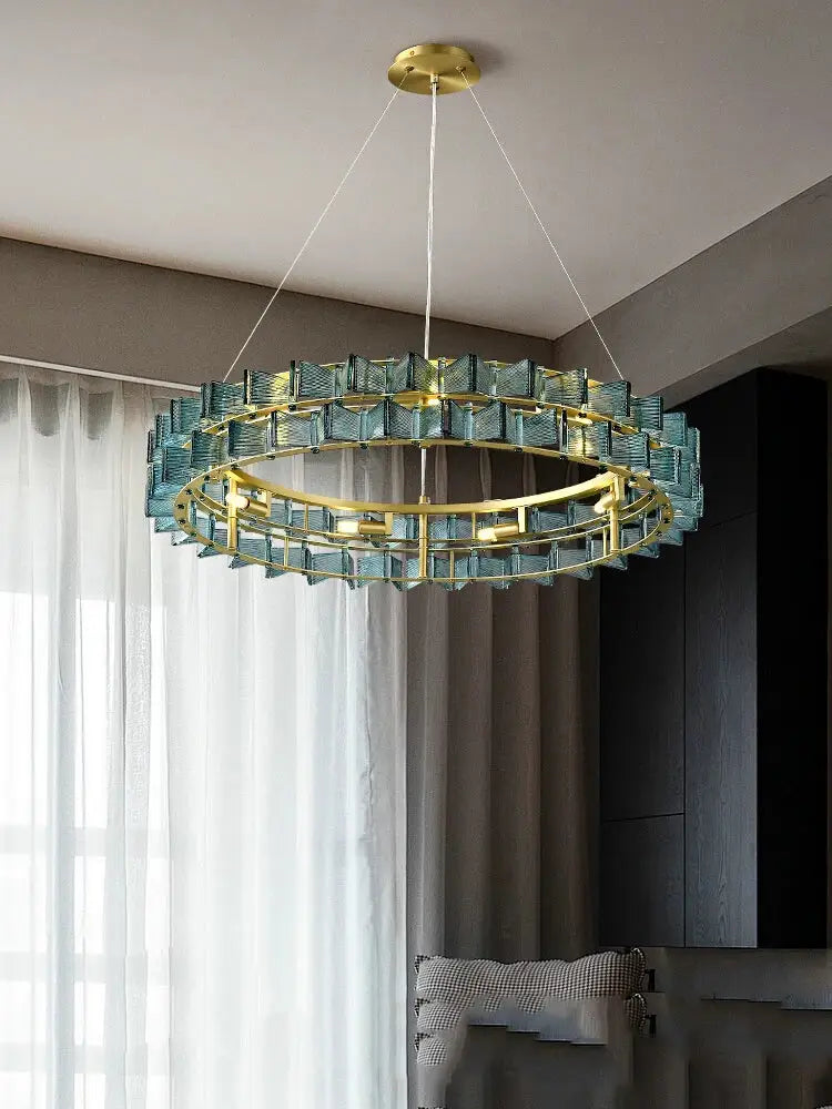 Butterfly glass chandelier gold rectangular light for dining room