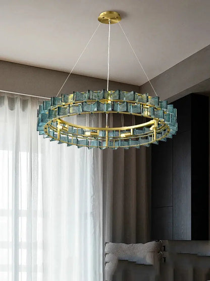 Butterfly glass chandelier gold rectangular light for dining room