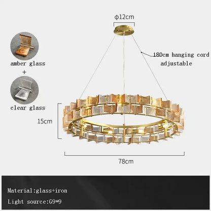 Butterfly glass chandelier gold rectangular light for dining room