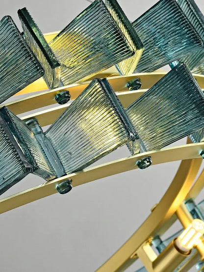 Butterfly glass chandelier gold rectangular light for dining room
