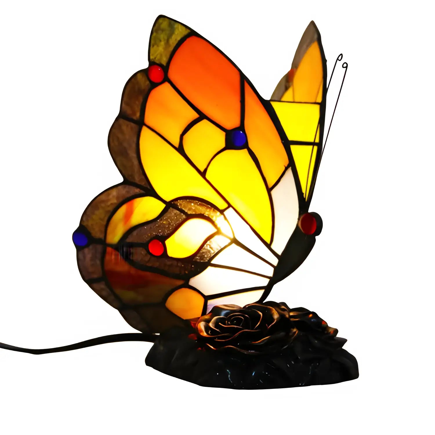 Nightlight Butterfly Tiffany-Style Lamp in Glass