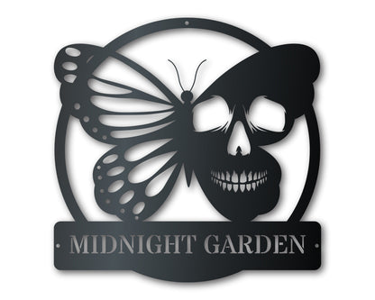 Custom Metal Butterfly Skull Wall Art | Indoor Outdoor | Up to 46" | Over 20 Color Options