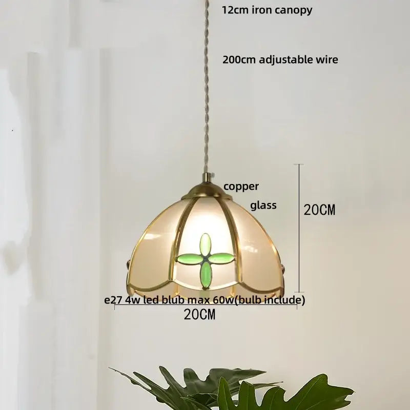 Butterfly tiffany glass pendant light dining room blue & green shade