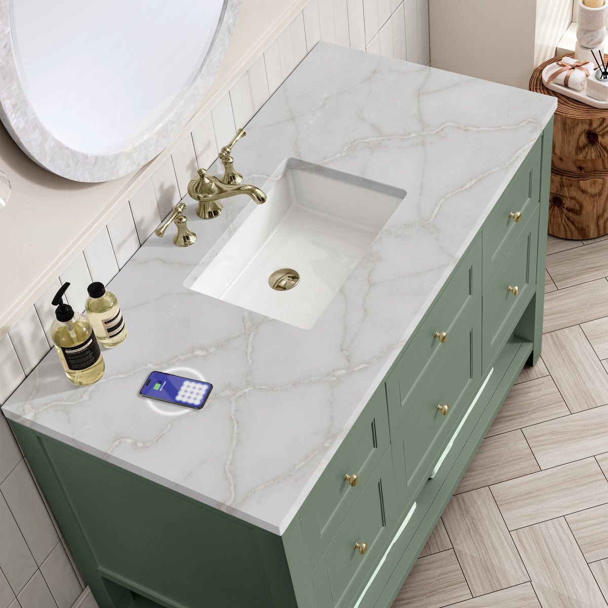 James Martin Breckenridge 48" Single Bathroom Vanity, Smokey Celadon