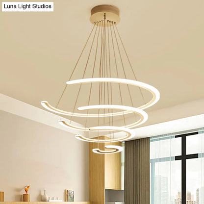 DecorBites™ C Ring Dining Room Chandelier Acrylic LED 1/2/3 Light Postmodern Ceiling Pendant in Warm/White/Natural Light