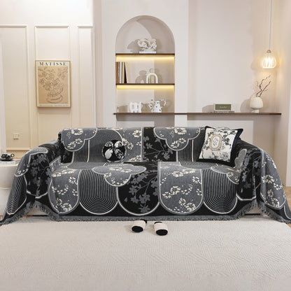 Modern Retro Sofa Throw - Decorative, Washable Chenille Blanket & Couch Protector