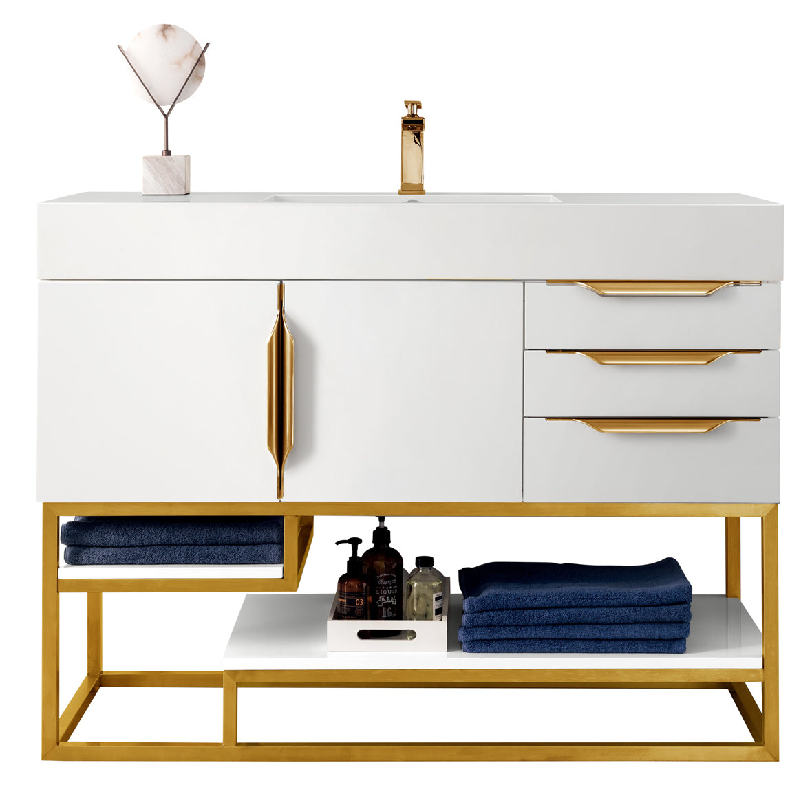 James Martin Columbia 48" Single Bathroom Vanity, Glossy White