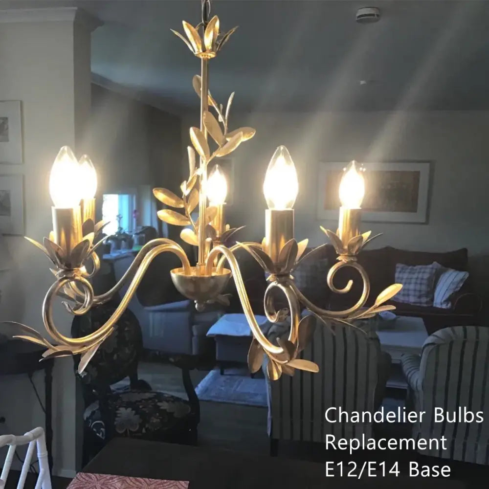 C35 led dimmable glass candle bulbs 6-pack for dining room chandeliers
