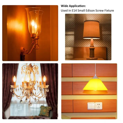 C35 led dimmable glass candle bulbs 6-pack for dining room chandeliers
