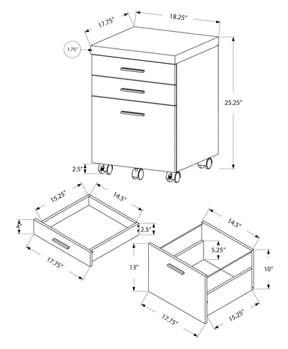 File Cabinet, Rolling Mobile, Storage Drawers, Printer Stand, Office, Contemporary & Modern