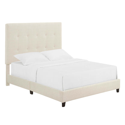 Tufted Upholstered Headboard Platform Bed
