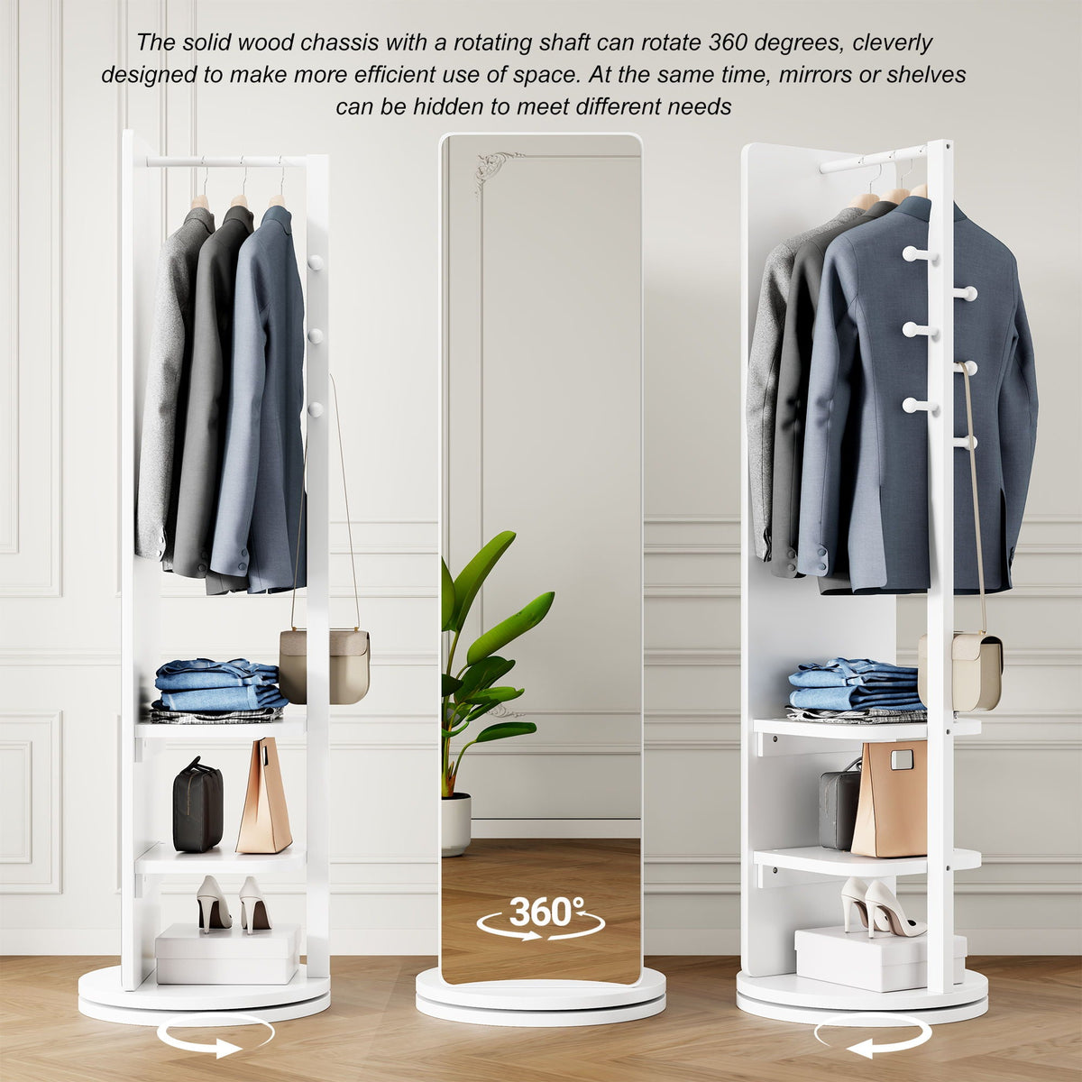 3 In 1 Multifunctional Full Length Clothing Mirror