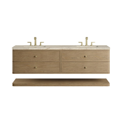 James Martin Allamari 72" Floating Double Bathroom Vanity, Dune Mist