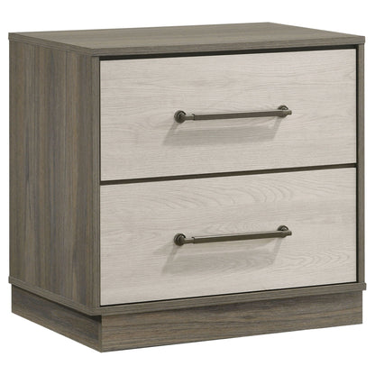 Fenwick 2-drawer Nightstand Bedside Table Grey Oak