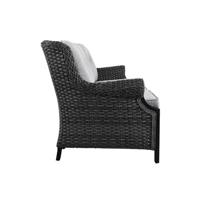 Lassen wicker living room set: 1 three-seater sofa and 2 swivel rocking chairs