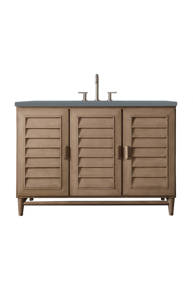 James Martin Portland 48" Single Bathroom Vanity, Whitewashed Walnut