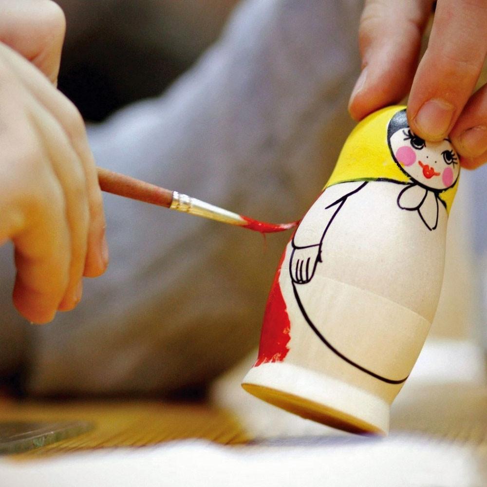 Set of 5 Unfinished Wooden Nesting Dolls DIY Craft Blanks for Painting 6 Inches