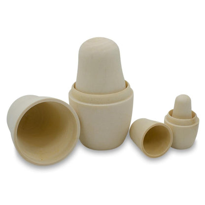 Set of 4 Unfinished Wooden Nesting Dolls DIY Craft Blanks for Painting 4 Inches
