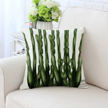 Cactus hand painting decorative pillowcase for living room sofa