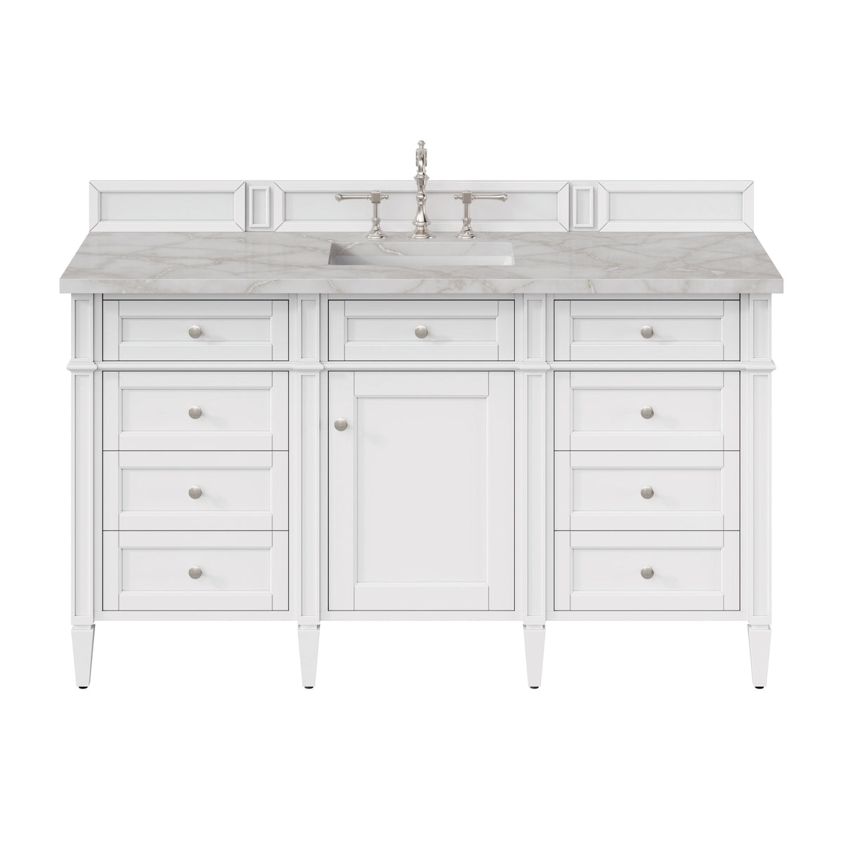 James Martin Brittany 60" Single Bathroom Vanity, Bright White